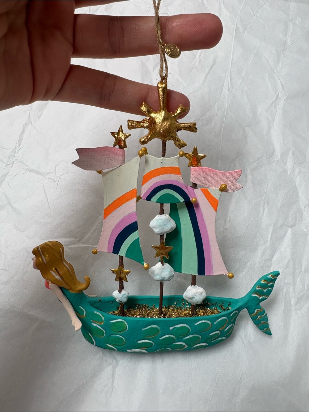 Magical mermaid ship ornament by Glitterville